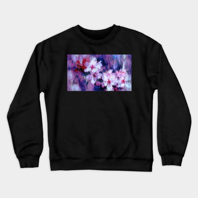 Pretty Almond Blossom Watercolor Crewneck Sweatshirt by Design Shack